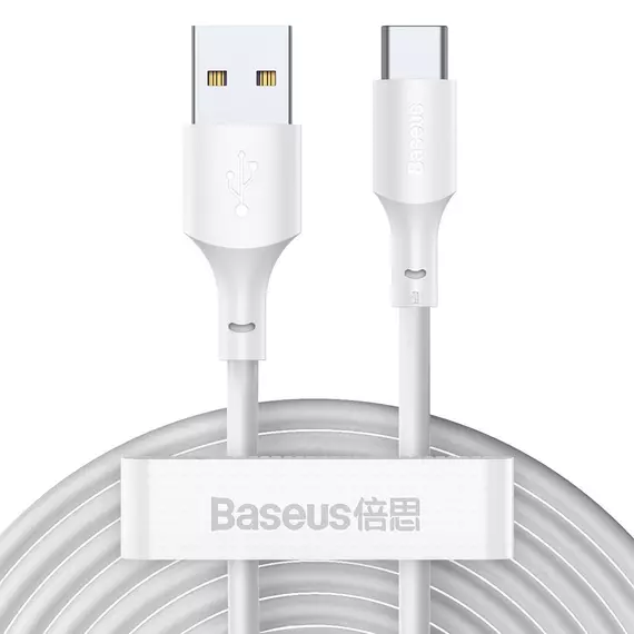Baseus Simple Wisdom USB-USB-C kábel, 40W, 5A, 1,5m, 2db (fehér)