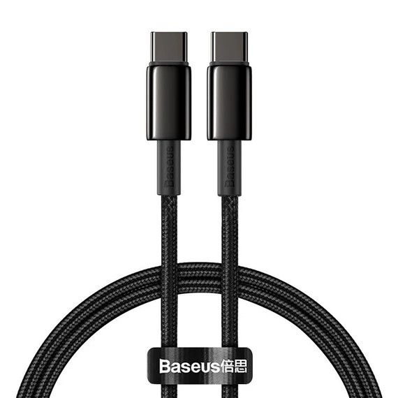 Baseus Tungsten Gold USB-C-USB-C kábel, 100 W, 1 m (fekete)