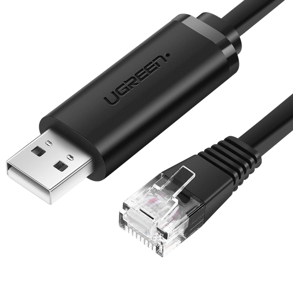 UGREEN CM204 konzol kábel USB - RJ45 hálózati eszközökhöz, 1,5m (fekete)