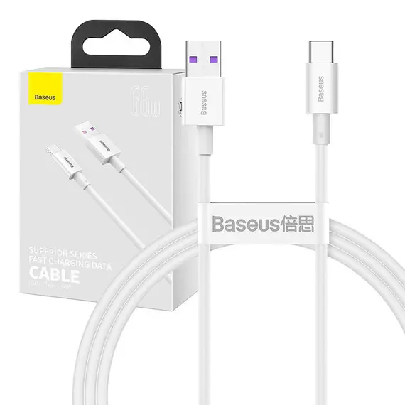 Baseus Superior Series USB-USB-C kábel, 66 W, 1 m (fehér)