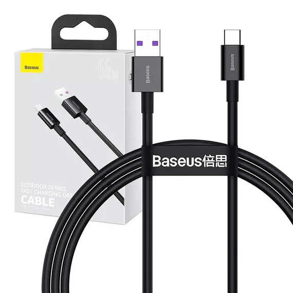 Baseus Superior Series USB-USB-C kábel, 66 W, 1 m (fekete)