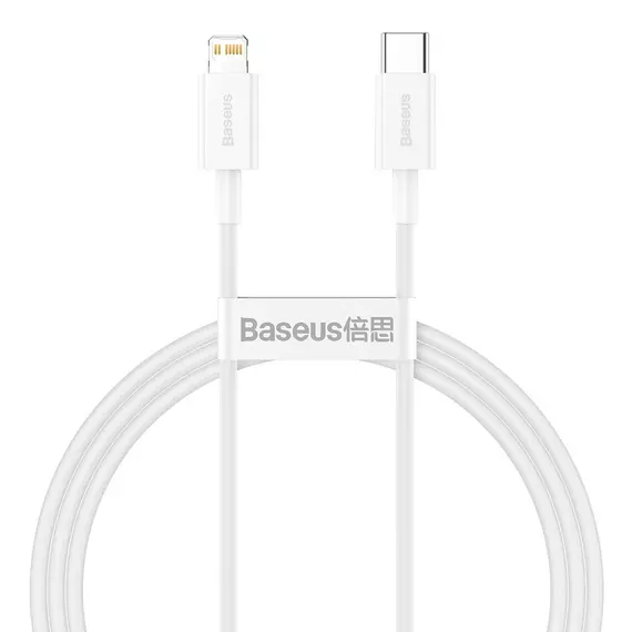 Baseus Superior Series USB-C-Lightning kábel, 20 W, PD, 1 m (fehér)