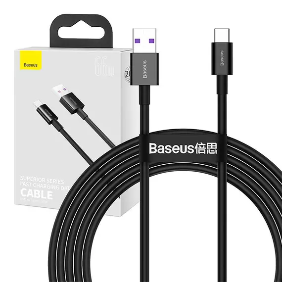Baseus Superior Series USB-USB-C kábel, 66 W, 2 m (fekete)
