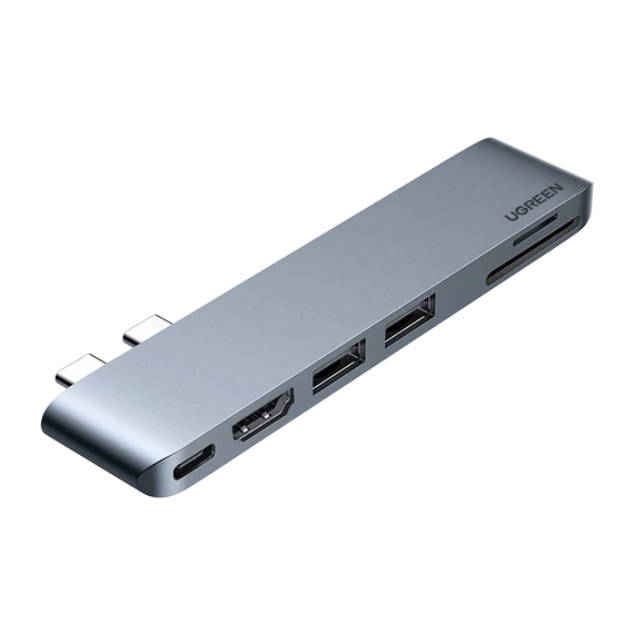 UGREEN CM380 6 az 1-ben  USB-C hub adapter, MacBook Air / Pro-hoz (szürke)