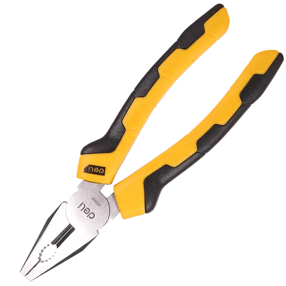 Deli Tools EDL2008 kombinált fogó 8" (sárga)