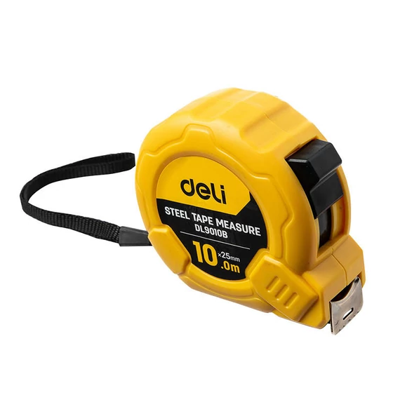 Deli Tools EDL9010B gördülő mérőszalag, 10m/25mm (sárga)