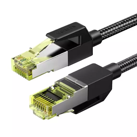 UGREEN NW150 fonott hálózati kábel, Ethernet RJ45, Cat.7, F/FTP, 1m (fekete)