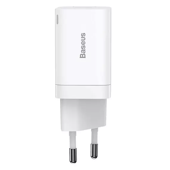 Baseus Super Si Pro gyorstöltő USB + USB-C, 30W (fehér)