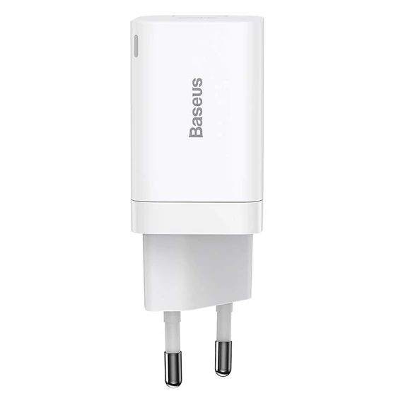Baseus Super Si Pro gyorstöltő USB + USB-C, 30W (fehér)