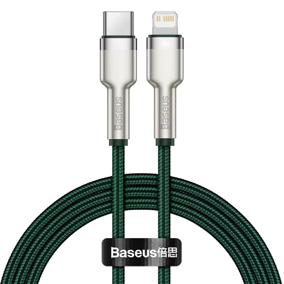 Baseus Cafule USB-C-Lightning kábel, PD, 20 W, 1 m (zöld)