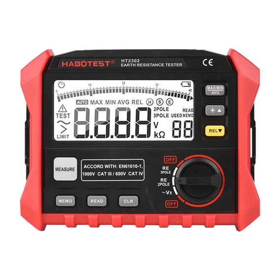 Habotest HT2302 digitális földelés és ellenállás mérő