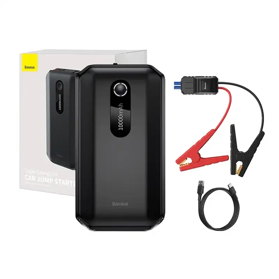 Baseus Super Energy Autó Jump Starter Powerbank / Indító, 10000mAh, 1000A, USB (fekete)