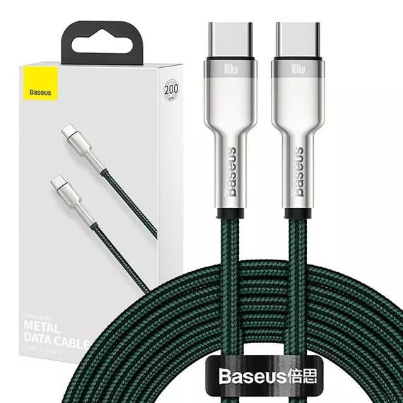 Baseus Cafule USB-C-USB-C kábel, 100 W, 2 m (zöld)
