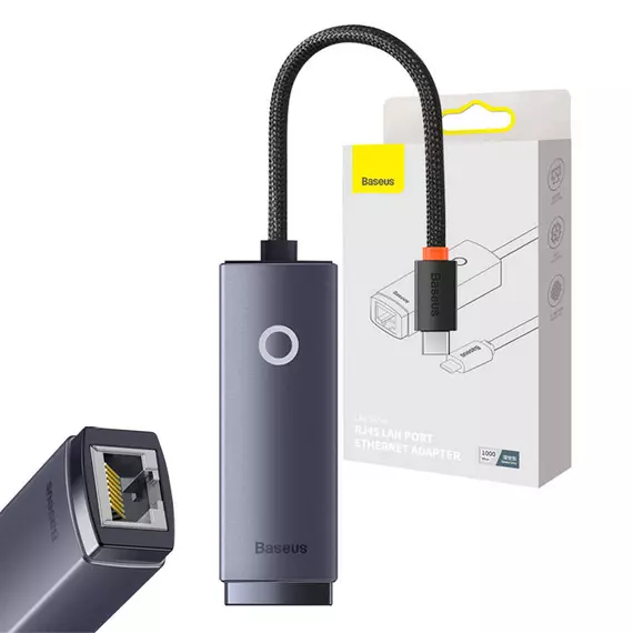 Baseus Lite Series USB-C-RJ45 hálózati adapter (szürke)