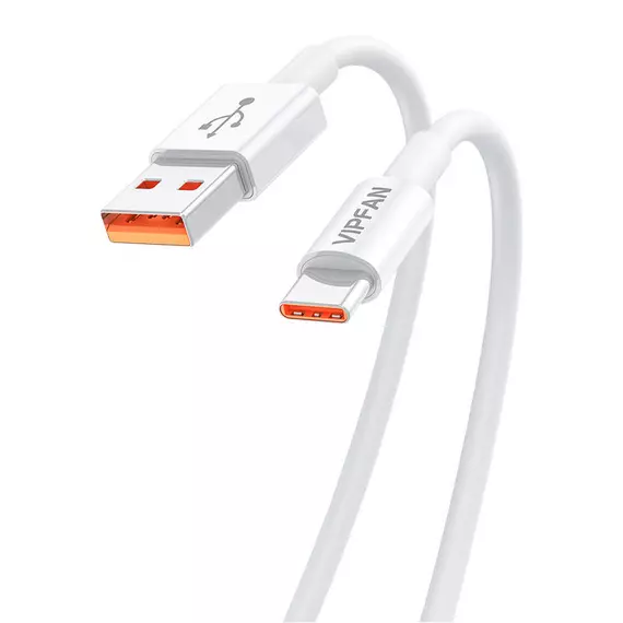 USB-USB-C kábel VFAN X17, 6A, 1,2m (fehér)
