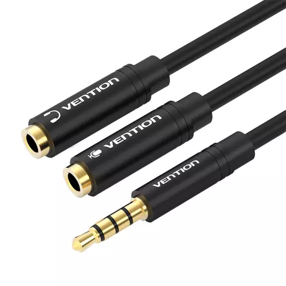 Cable Audio 3.5mm Male to 2x 3.5mm Female Vention BBVBY 0.3m (black)