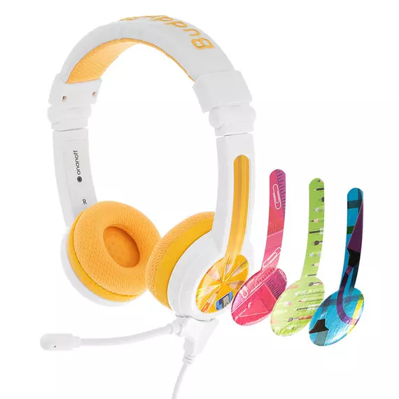 Wired headphones for kids BuddyPhones School+ (yellow)