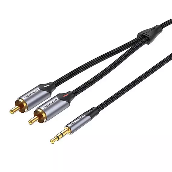 Cable Audio 2xRCA to 3.5mm Vention BCNBF 1m (grey)