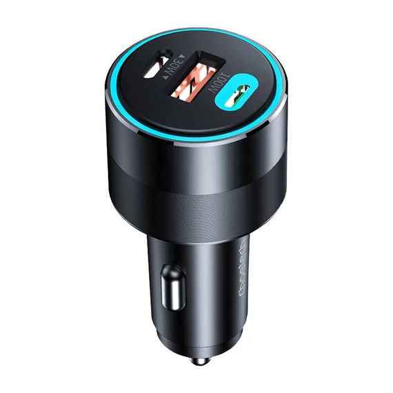 Choetech TC0011 130W 2x USB C 1x USB A autós töltő (fekete)