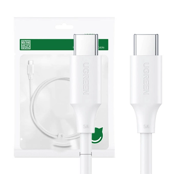 USB-C to USB-C cable UGREEN 1.5m, 5A, 100W (white)