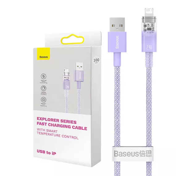 Baseus Explorer Series USB-A / Lightning gyorstöltő kábel 2m, 2,4A (fehér)