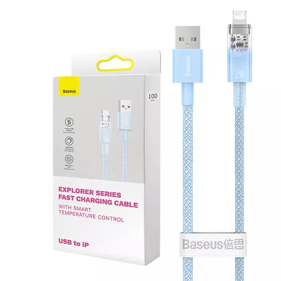 Baseus Explorer Series USB-A / Lightning gyorstöltő kábel 2m, 2,4A (kék)