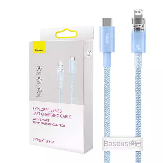Baseus Explorer Series USB-C / Lightning gyorstöltő kábel 1m, 20W (kék)