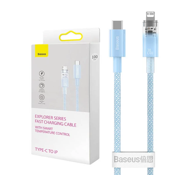 Fast Charging cable Baseus USB-C to Lightning  Explorer Series 2m, 20W (blue)