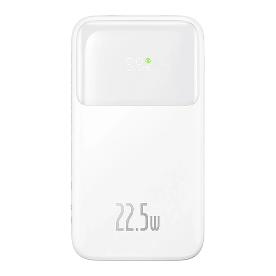 Baseus Powerbank Comet 10000mAh, USB - USB-C, lightning, 22.5W (fehér)