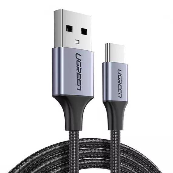 UGREEN USB-USB-C QC3.0 kábel, 1 m, alumínium csatlakozóval (fekete)