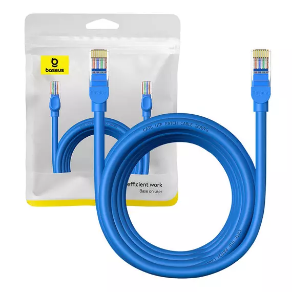 Baseus Ethernet RJ45 kerek kábel, Cat.6, 5m (kék)