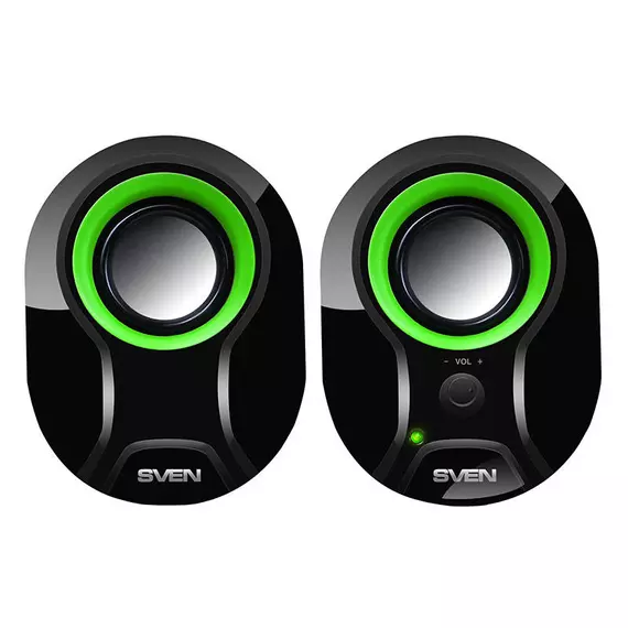 Speakers SVEN 290, 5W USB  (black-green)