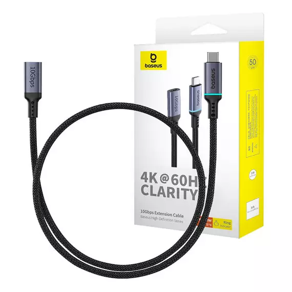Baseus High Definition hosszabbító kábel USB-C (apa-anya) 10Gbps, 0,5m (fekete)