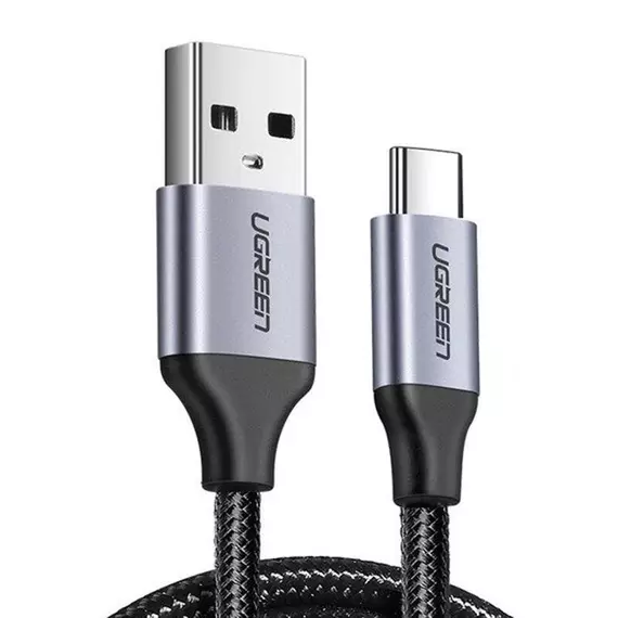 USB-USB-C QC3.0 UGREEN kábel 0,5 m alumínium csatlakozóval (fekete)