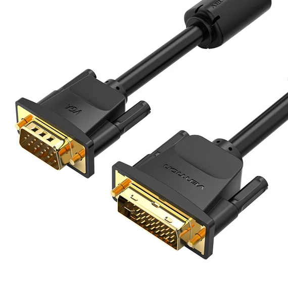 DVI (24+5) - VGA kábel 3m Vention EACBI 1080P 60Hz (fekete)