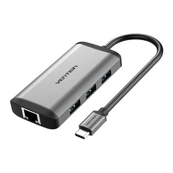 Docking Station 6 in 1 USB-C do HDMI, 3x USB3.0, RJ45, PD Vention CNCHB 0,15m gray