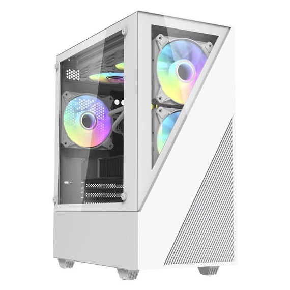 Aigo E330M computer case + 4 argb fans (white)