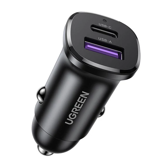 UGREEN EC305 USB-C + USB autós töltő, 30W (fekete)