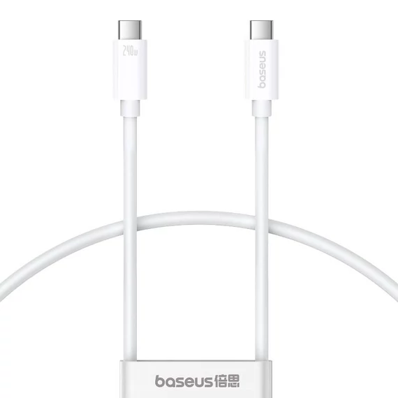 fast Charging Cable Baseus Superior 2 USB-C to USB-C 240W, 1,8m (white)