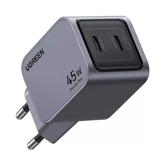 Ugreen Nexode Pro 45W wall charger, 2x USB-C (gray)