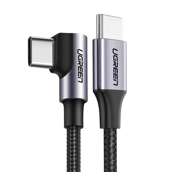 UGREEN US255 USB-C-USB-C kábel, 3m, 60W, ferde (fekete)