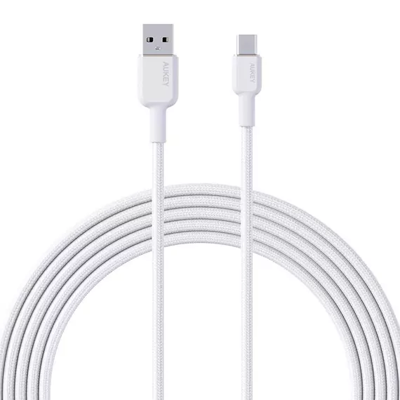 USB-A to USB-C Cable Aukey CB-NAC2, 60W, 1.8m (white)