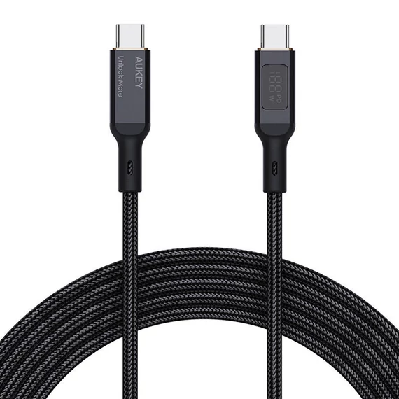 Aukey CB-MCC101 USB-C-USB-C kábel, 100W, 1m (fekete)