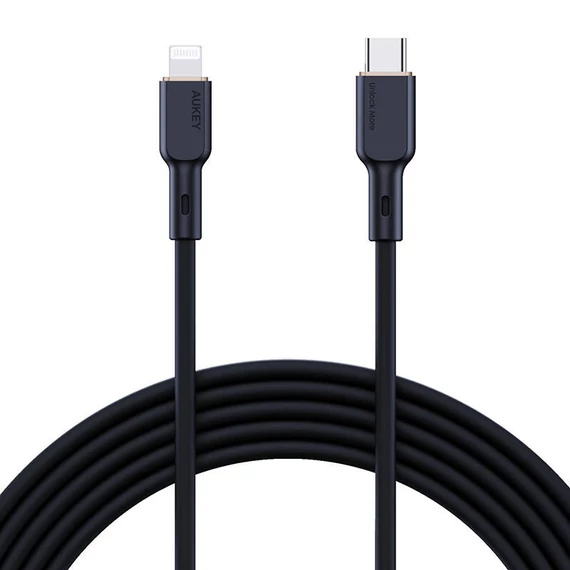 Aukey CB-SCL1 USB-C-Lightning kábel, 27W, 1m (fekete)
