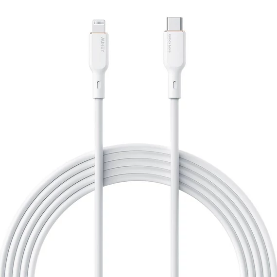 Aukey CB-SCL1 USB-C-Lightning kábel, 27W, 1m (fehér)