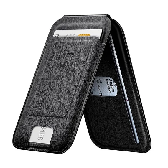 UGREEN LP836 mágneses pénztárca állvány funkcióval, iPhone MagSafe, bőr (fekete)