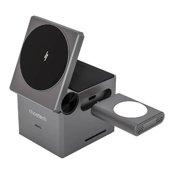 Choetech T632-F 3 az 1-ben 15W-os vezeték nélküli töltő (fekete)