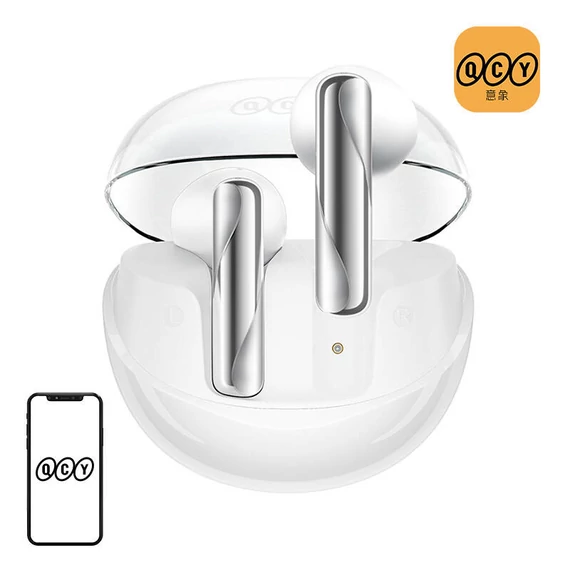 TWS QCY AilyBuds Clear T32 fejhallgató (fehér)