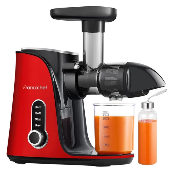 AMZCHEF GM3001-RD lassú sebességű gyümölcscentrifuga (piros)
