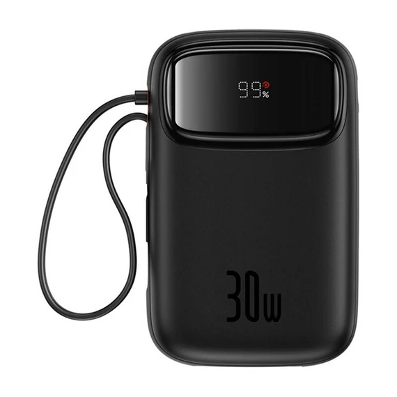 Baseus QPow 2 powerbank, 10000mAh, 30W, 2xUSB-C (fekete)